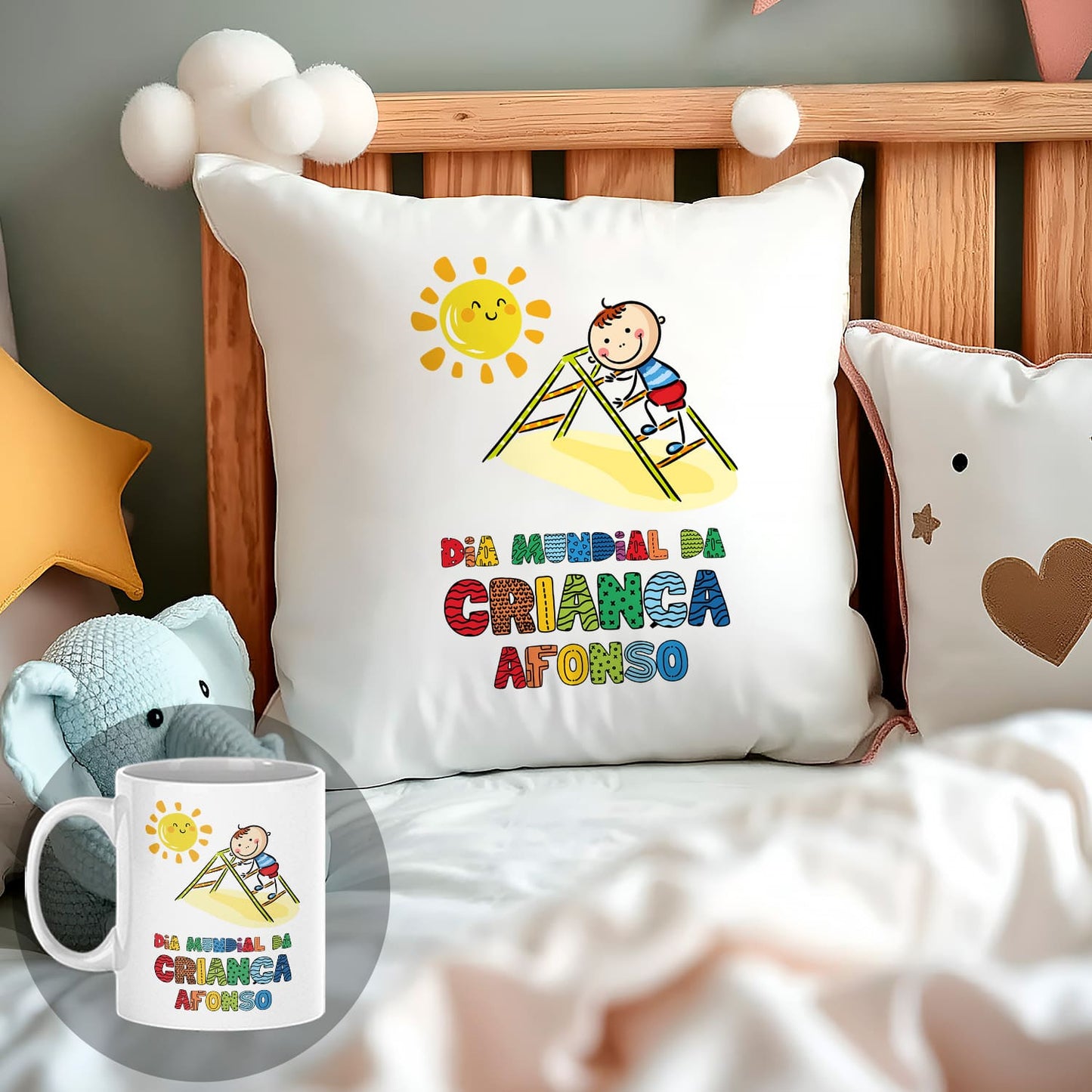 Almofada e/ou Caneca "Dia Mundial da Criança"