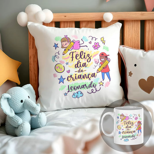 Almofada e/ou Caneca "Feliz Dia da Criança"