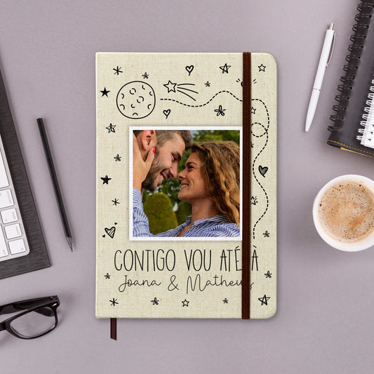 Bloco de Notas "Contigo vou até à lua"