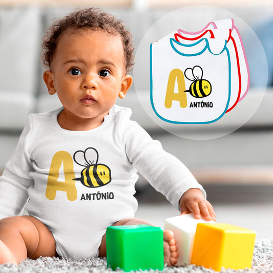 Body e/ou Babete "Alfabeto - Animais"