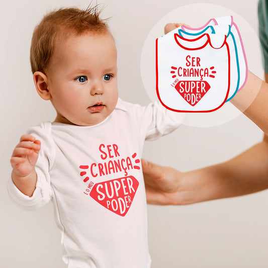 Body e/ou Babete "Ser criança é o meu super poder"