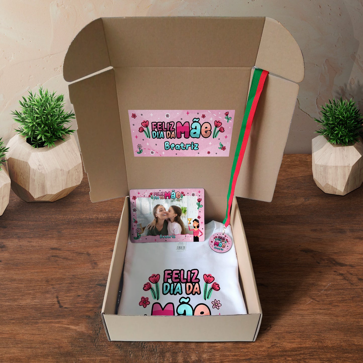 Box T-shirt + Puzzle + Medalha "Troféu"