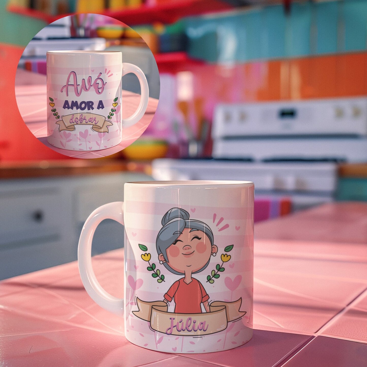 Caneca "Avó amor a dobrar"