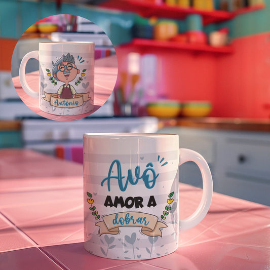 Caneca "Avô amor a dobrar"