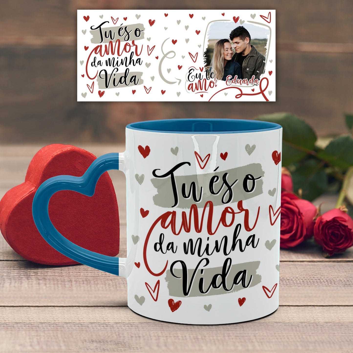 Caneca Pega Coração "Tu és o amor da minha vida"