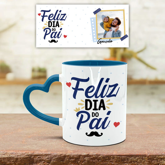 Caneca Pega Coração "Feliz Dia do Pai"