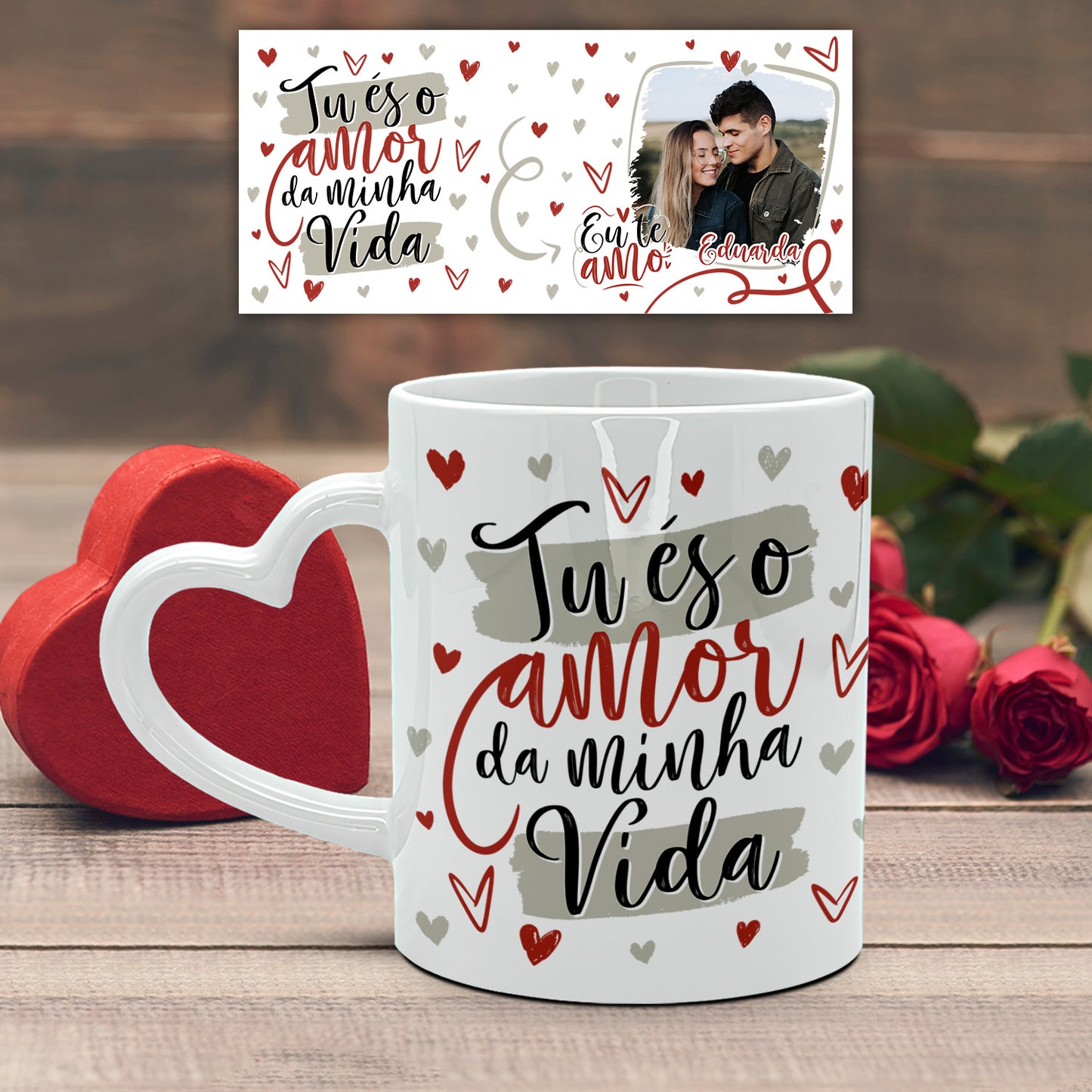 Caneca Pega Coração "Tu és o amor da minha vida"