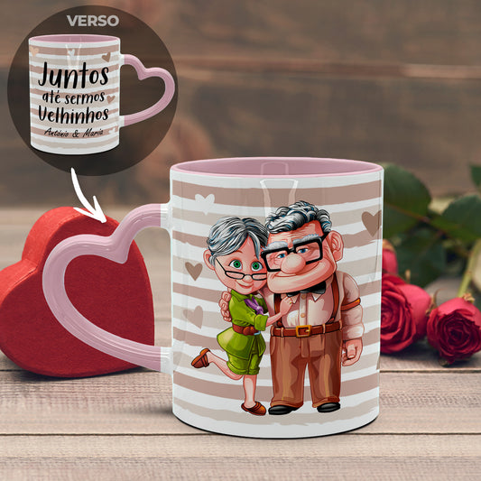 Caneca(s) Pega Coração "Juntos até sermos velhinhos"