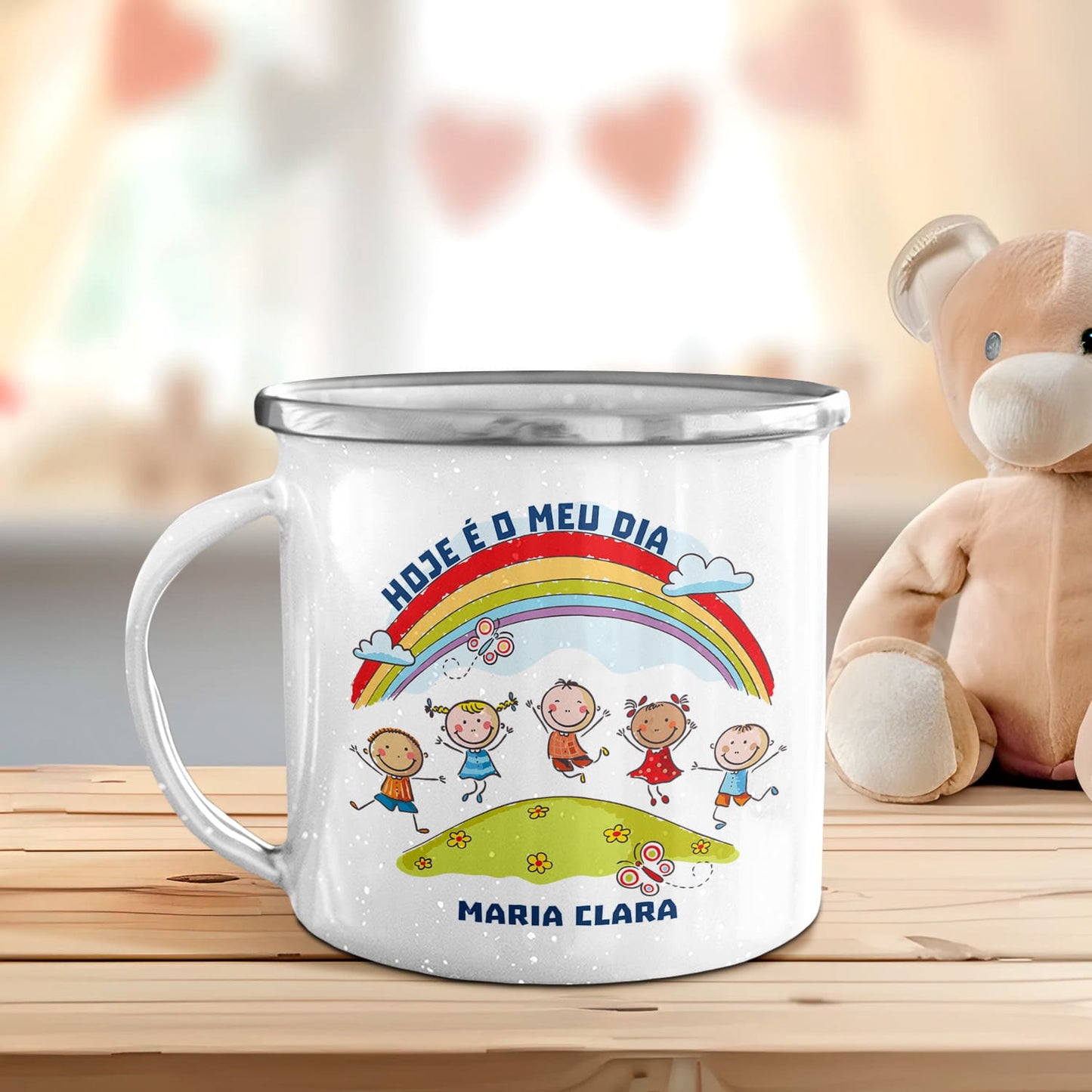 Caneca de Esmalte "Alegria"