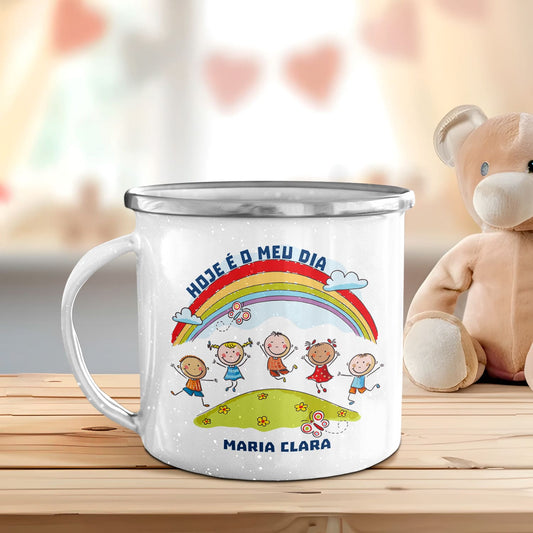 Caneca de Esmalte "Alegria"
