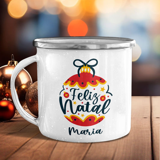 Caneca de Esmalte "Bola Natalícia"