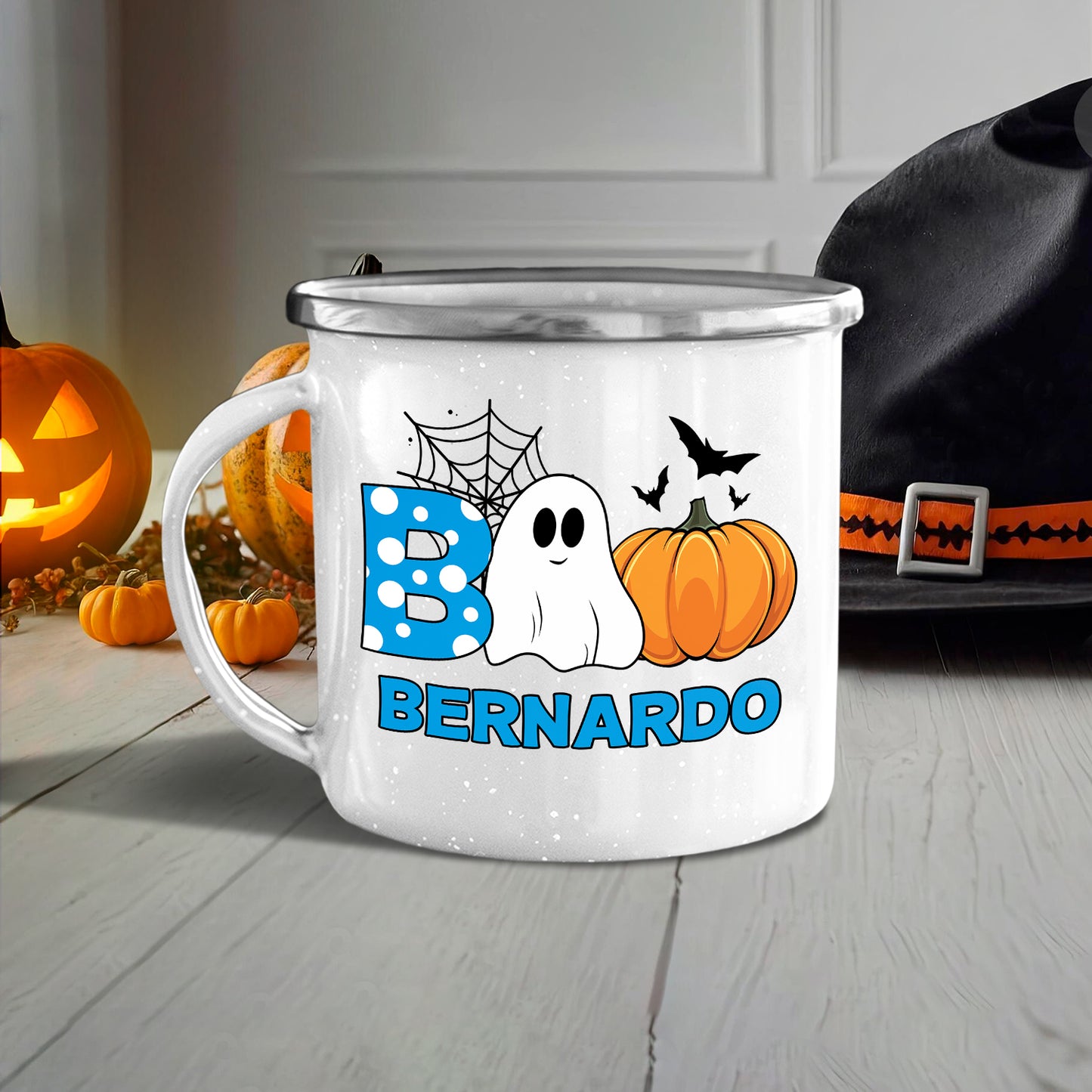 Caneca de Esmalte "Boo"