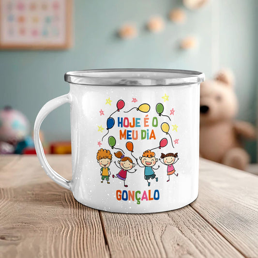 Caneca de Esmalte "Hoje é o meu dia"