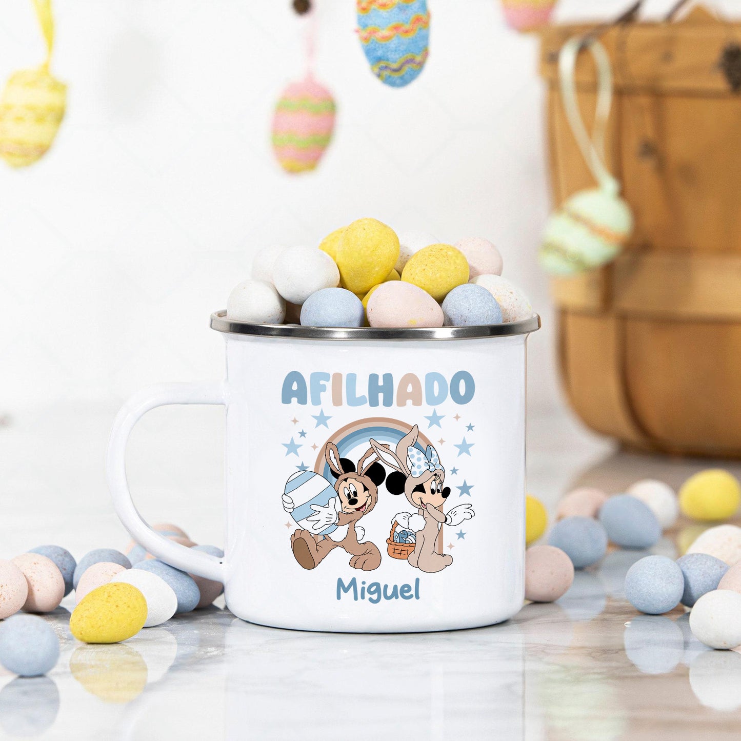 Caneca de Esmalte "Páscoa Animada"