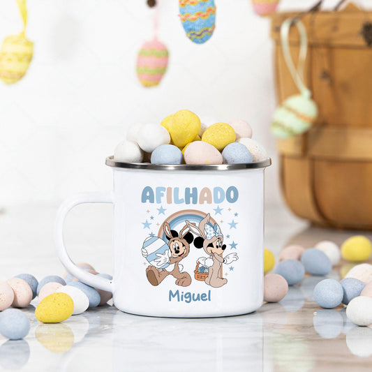 Caneca de Esmalte "Páscoa Animada"