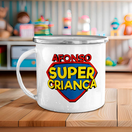 Caneca de Esmalte "Super Criança"