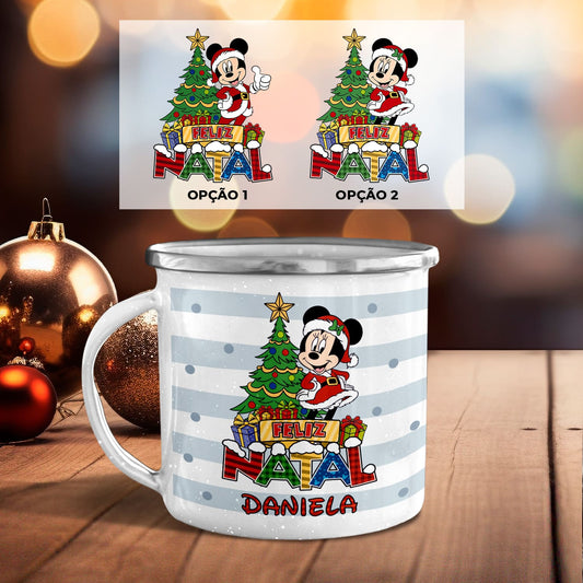 Caneca de Esmalte "Natal Colorido"