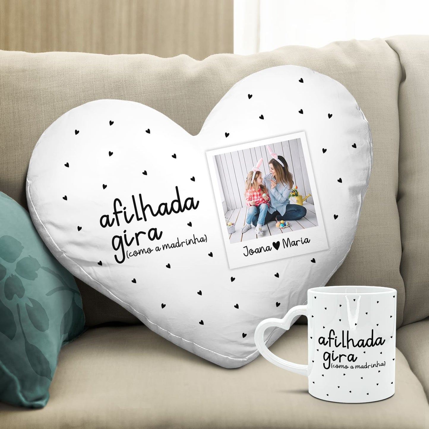 Almofada coração e/ou Caneca pega coração "Giro(a)"