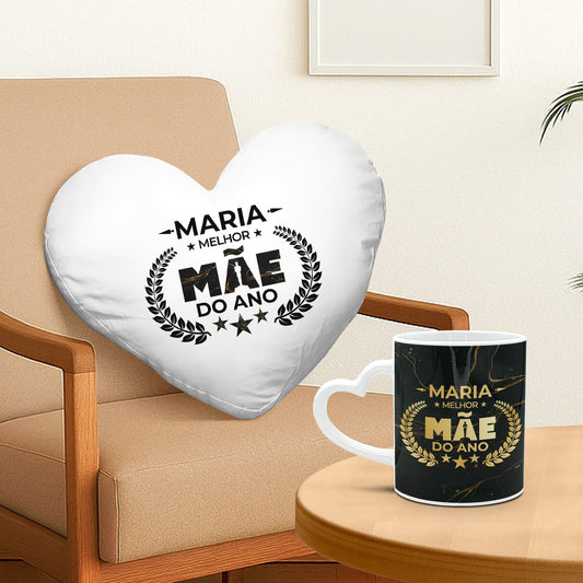 Almofada coração e/ou Caneca pega coração "Óscar: melhor mãe do ano"