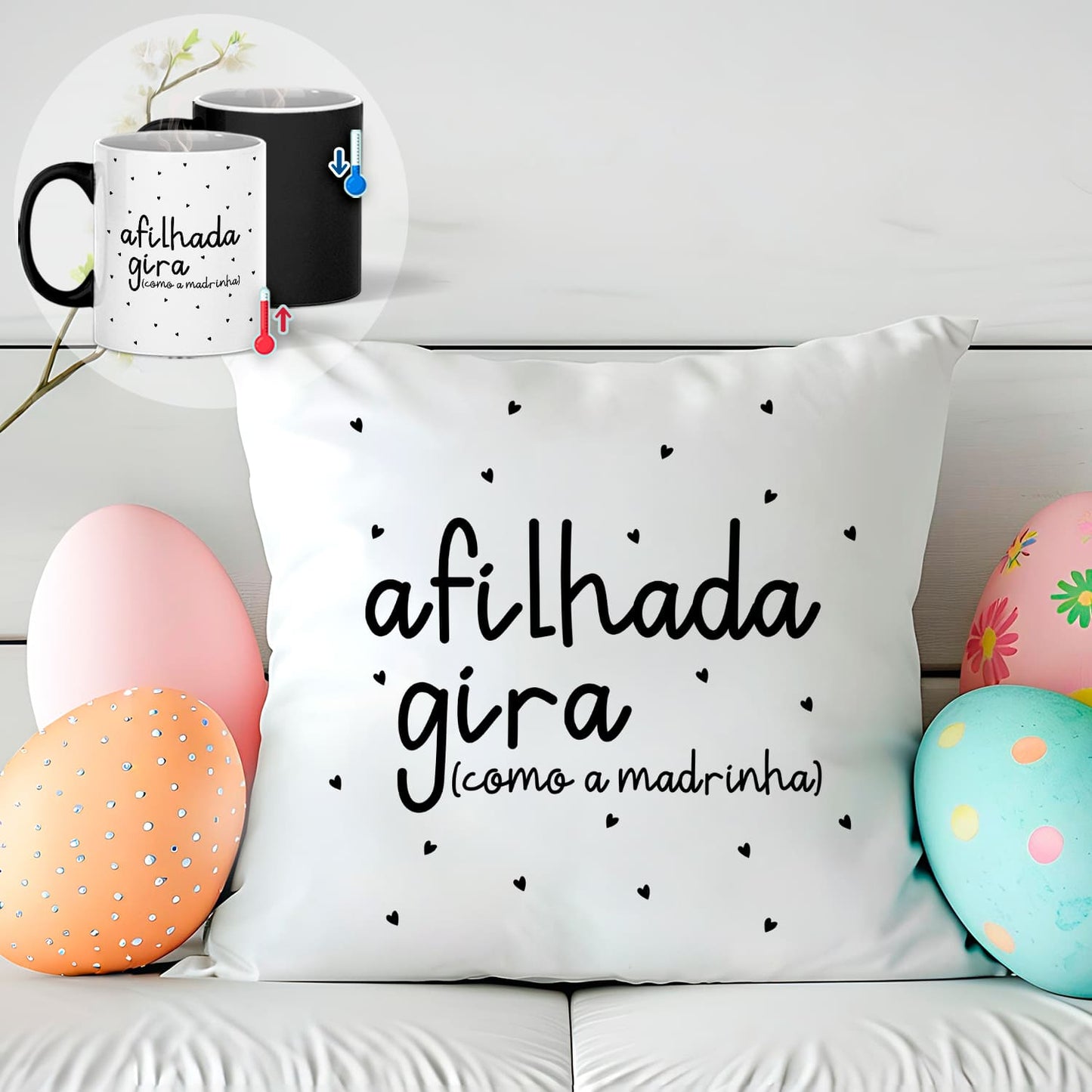 Almofada e/ou Caneca Mágica "Giro(a)"