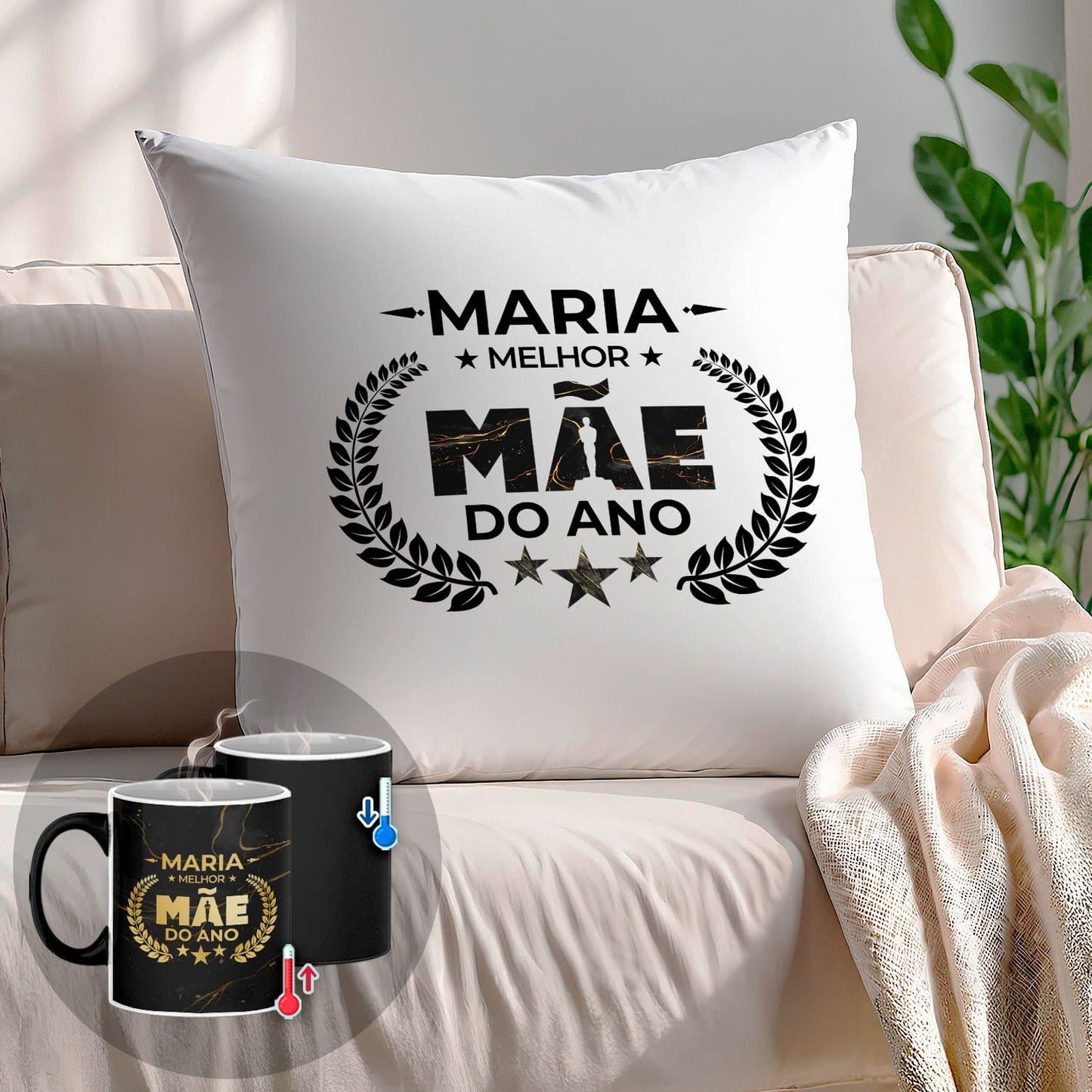 Almofada e/ou Caneca Mágica "Óscar: melhor mãe do ano"