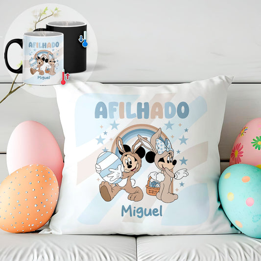 Almofada e/ou Caneca Mágica "Páscoa Animada"