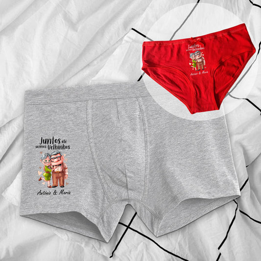 Boxer e/ou cueca "Juntos até sermos velhinhos"