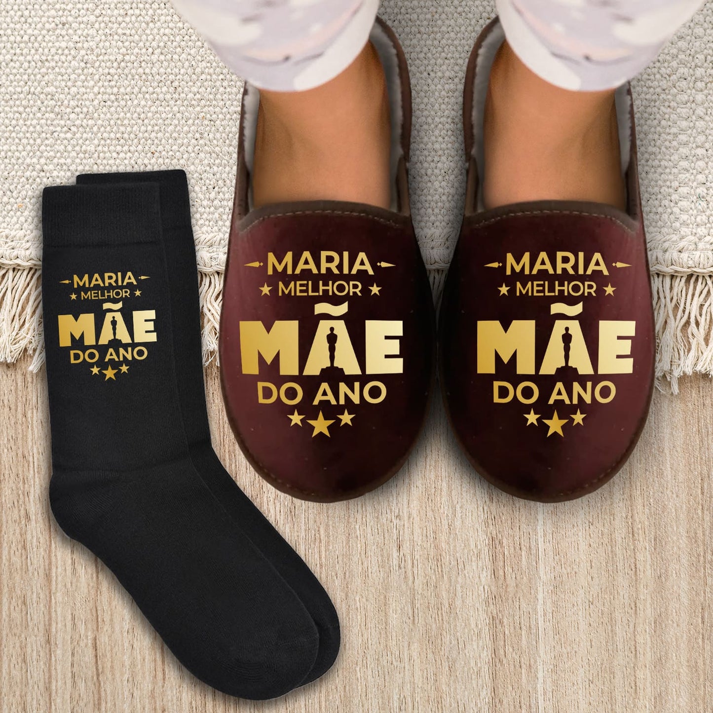 Chinelos e/ou Meias "Óscar: melhor mãe do ano"