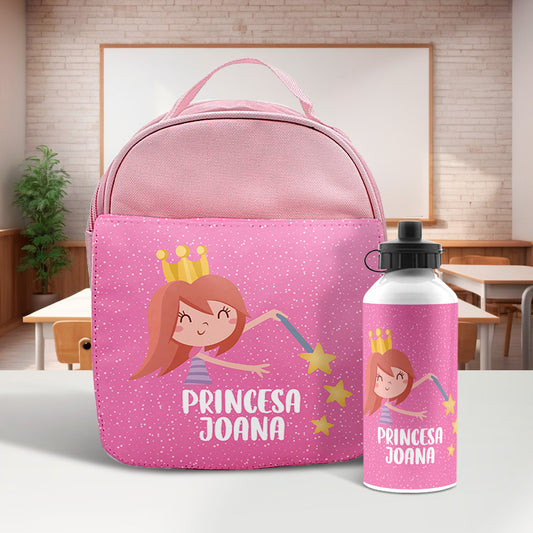 Lancheira e/ou Garrafa "Príncipe - Princesa"