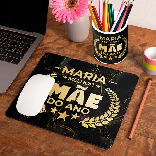 Tapete de rato e/ou Porta-lápis "Óscar: melhor mãe do ano"