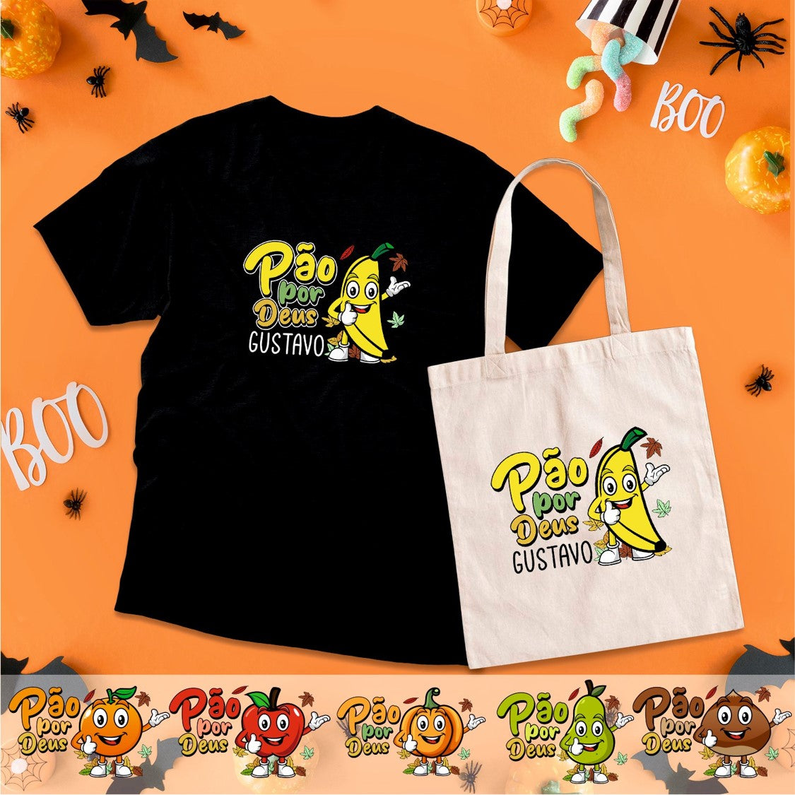 T-shirt e/ou Saco de Pano "Frutas - Pão por Deus"