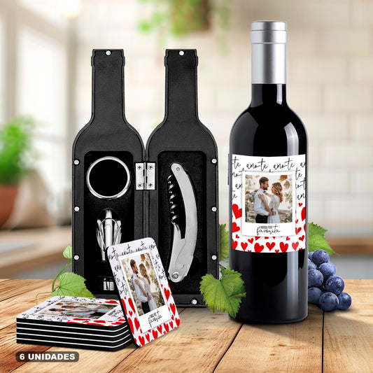 Kit de Vinho e/ou Bases de copos (6 unidades) "A nossa foto favorita"