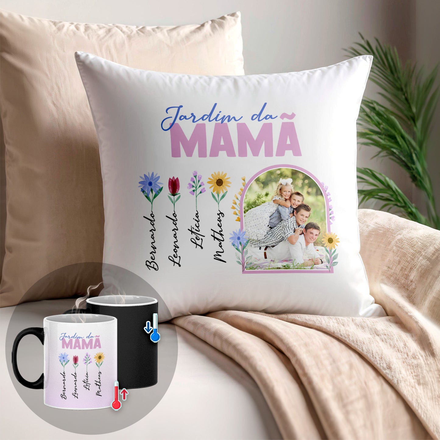 Almofada e/ou Caneca Mágica "Jardim"