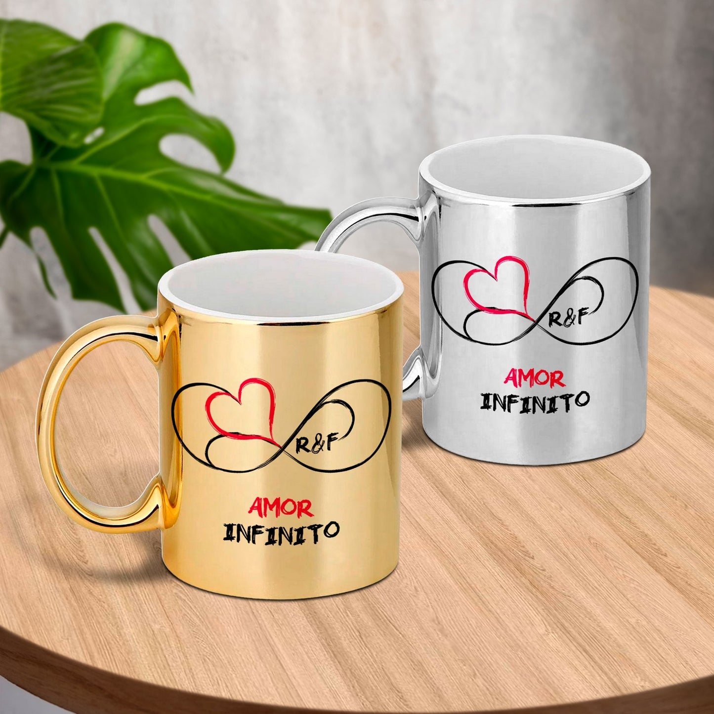 Caneca cromada "Amor Infinito"