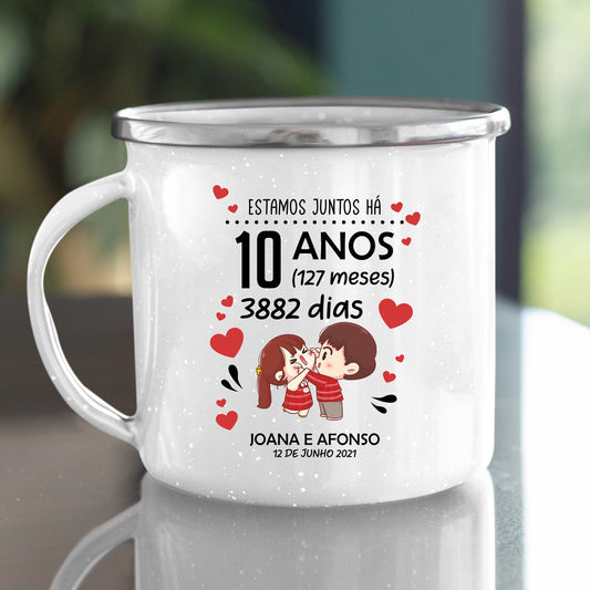 Caneca de Esmalte "Estamos Juntos"