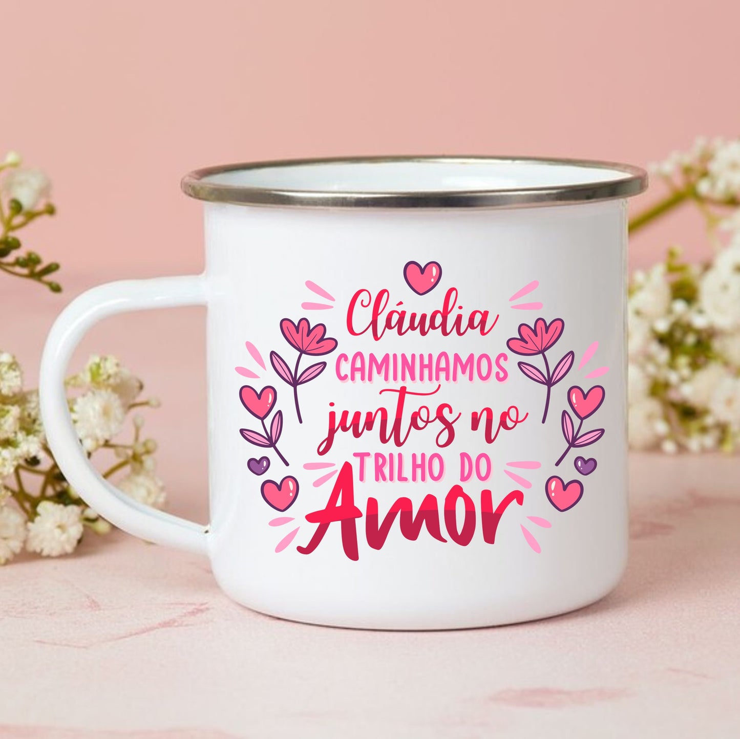 Caneca de Esmalte "Trilho do Amor"