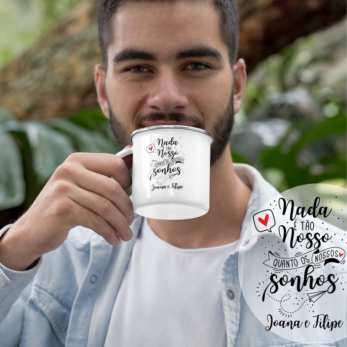 Caneca de Esmalte "Sonhos"