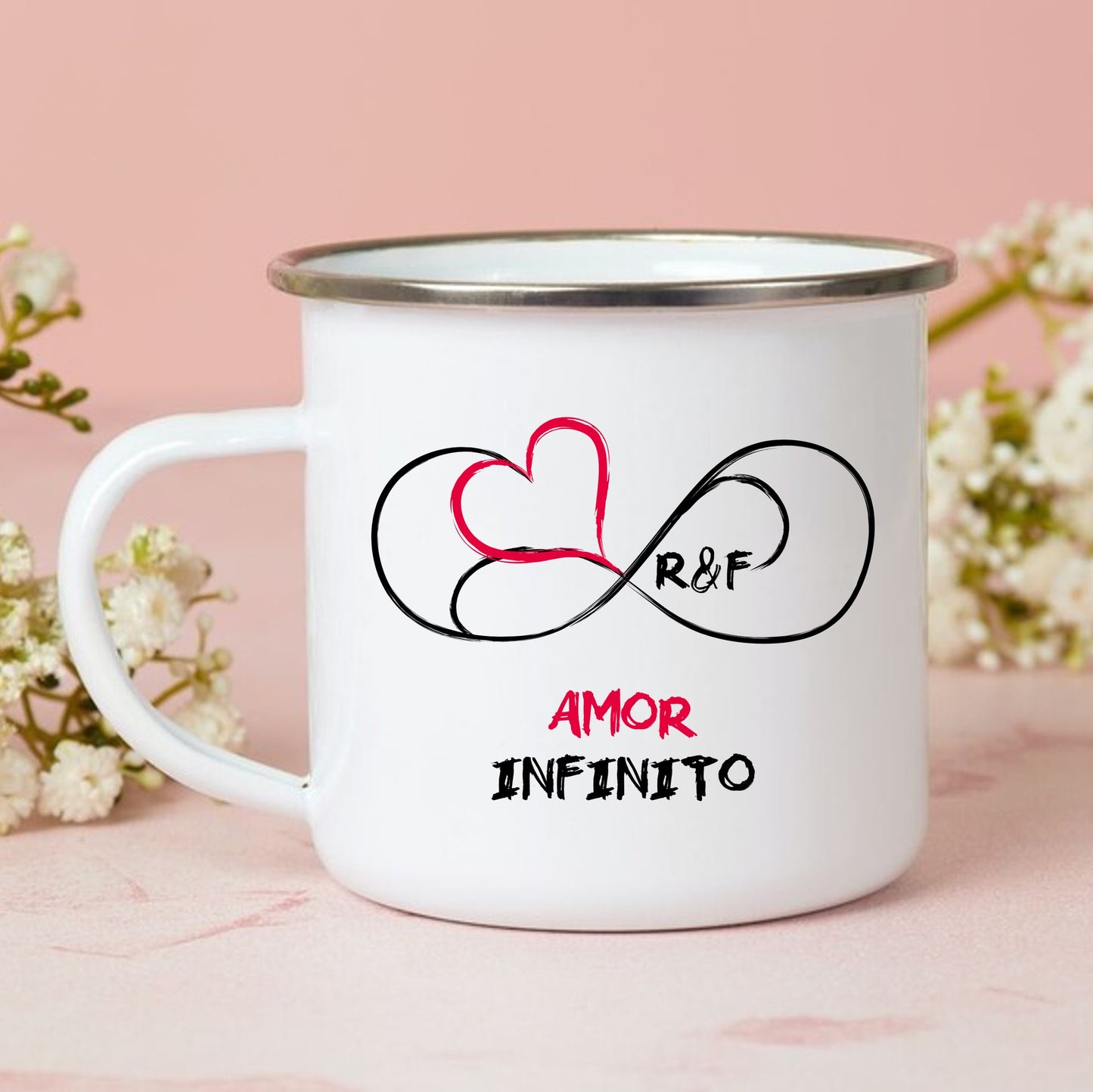 Caneca de Esmalte "Amor Infinito"