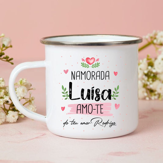 Caneca de Esmalte "💕AMO-TE💕"