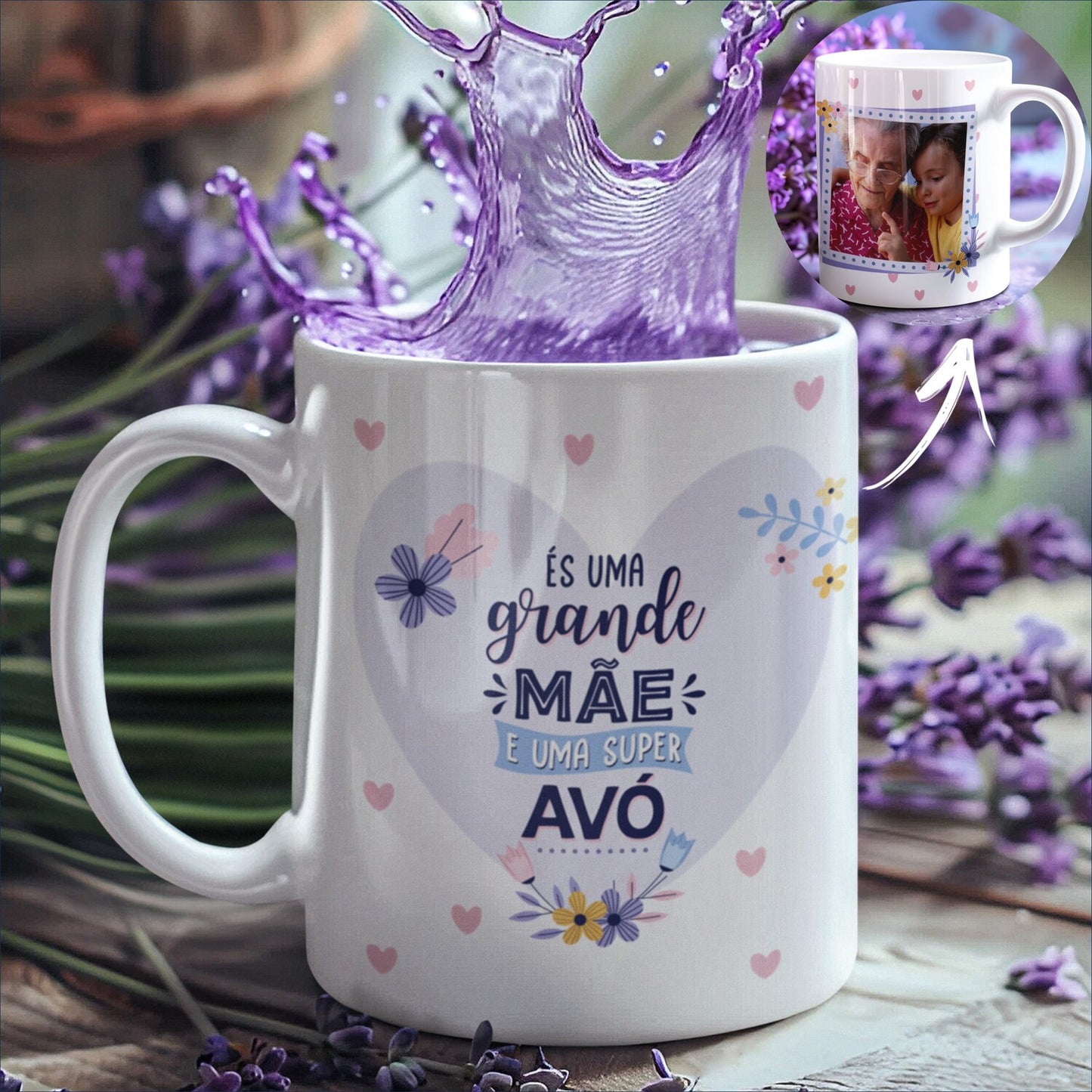 Caneca "És uma Grande Mãe e uma Super Avó"