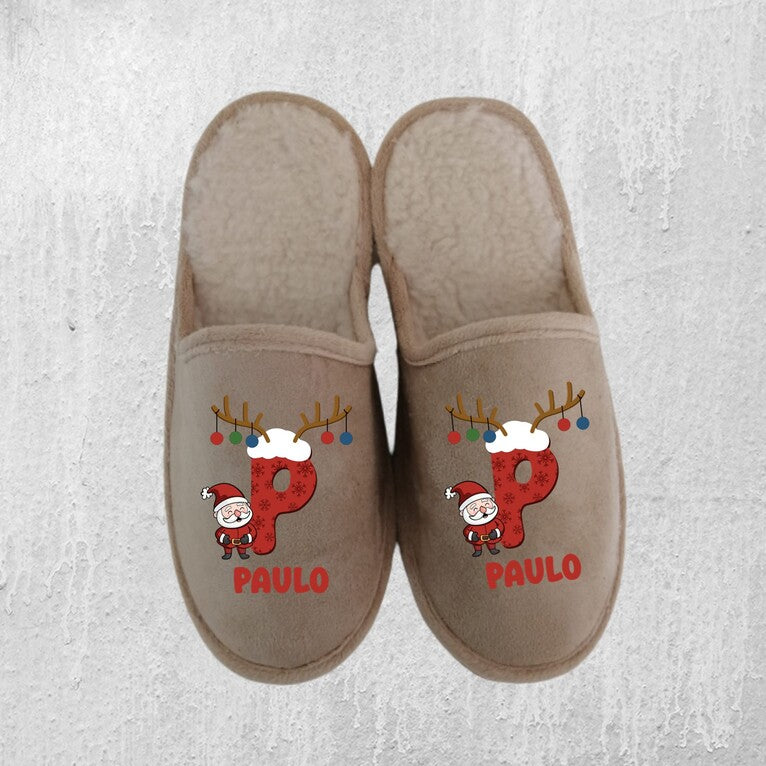 Chinelos de Natal "Pai Natal na Neve"