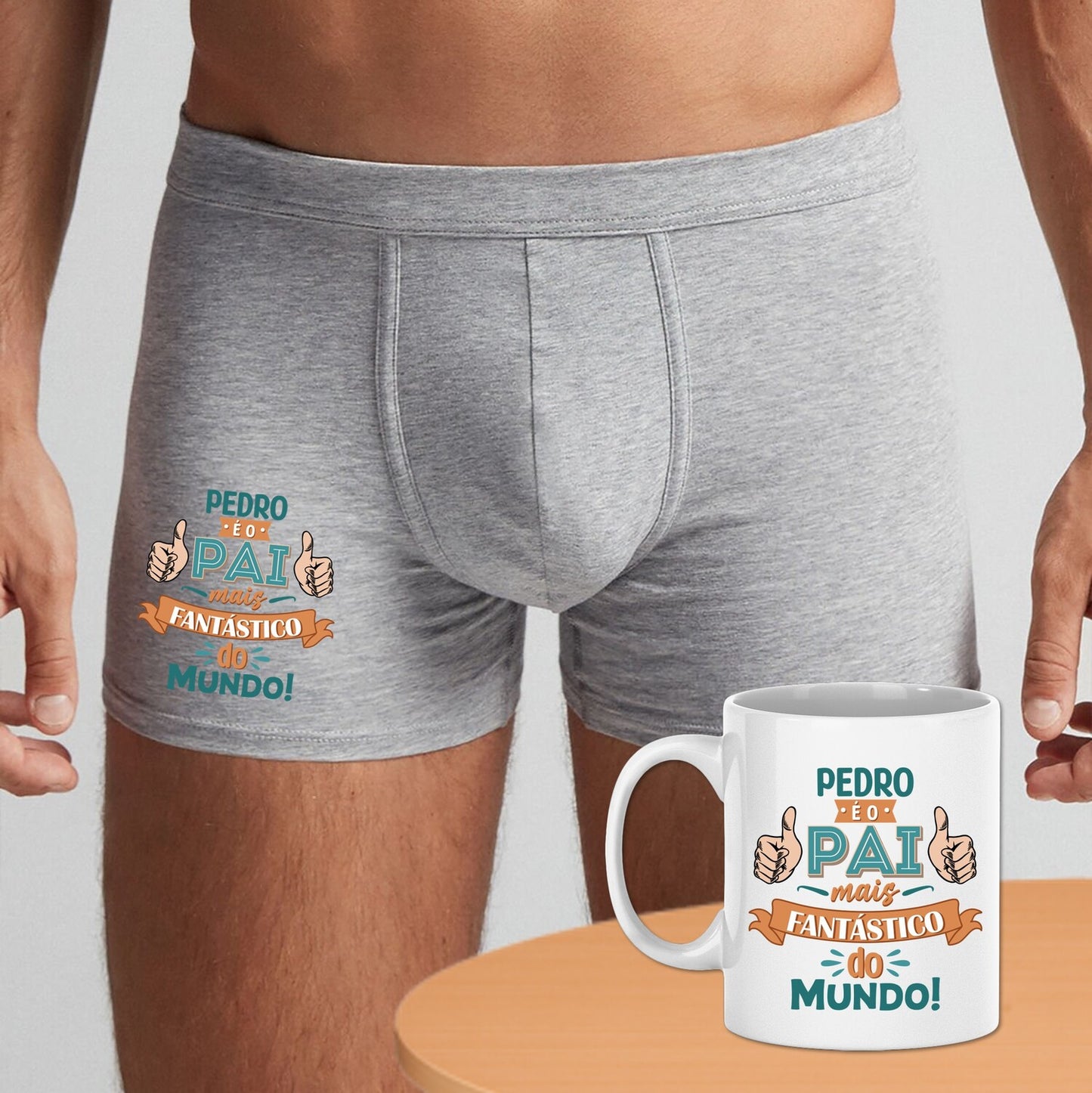 Conjunto Boxer + Caneca "O mais fantástico do mundo"