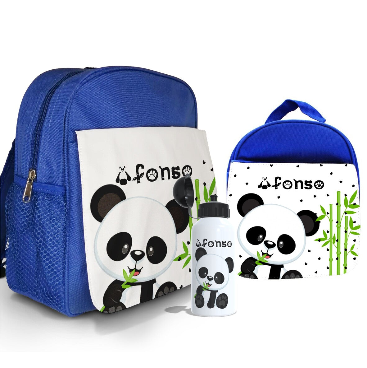 Mochila e/ou Lancheira e/ou Garrafa "Panda"