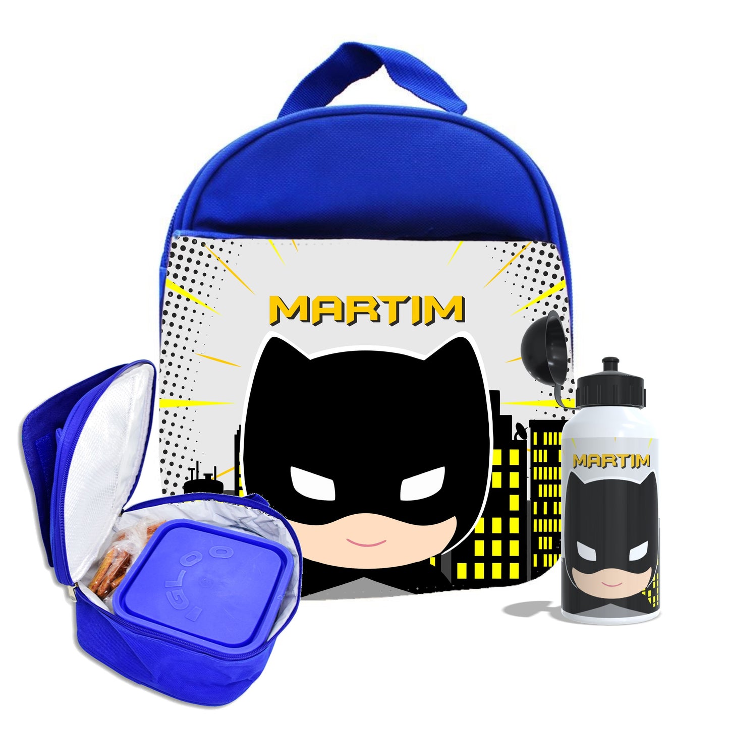 Mochila e/ou Lancheira e/ou Garrafa "Homem de Negro"