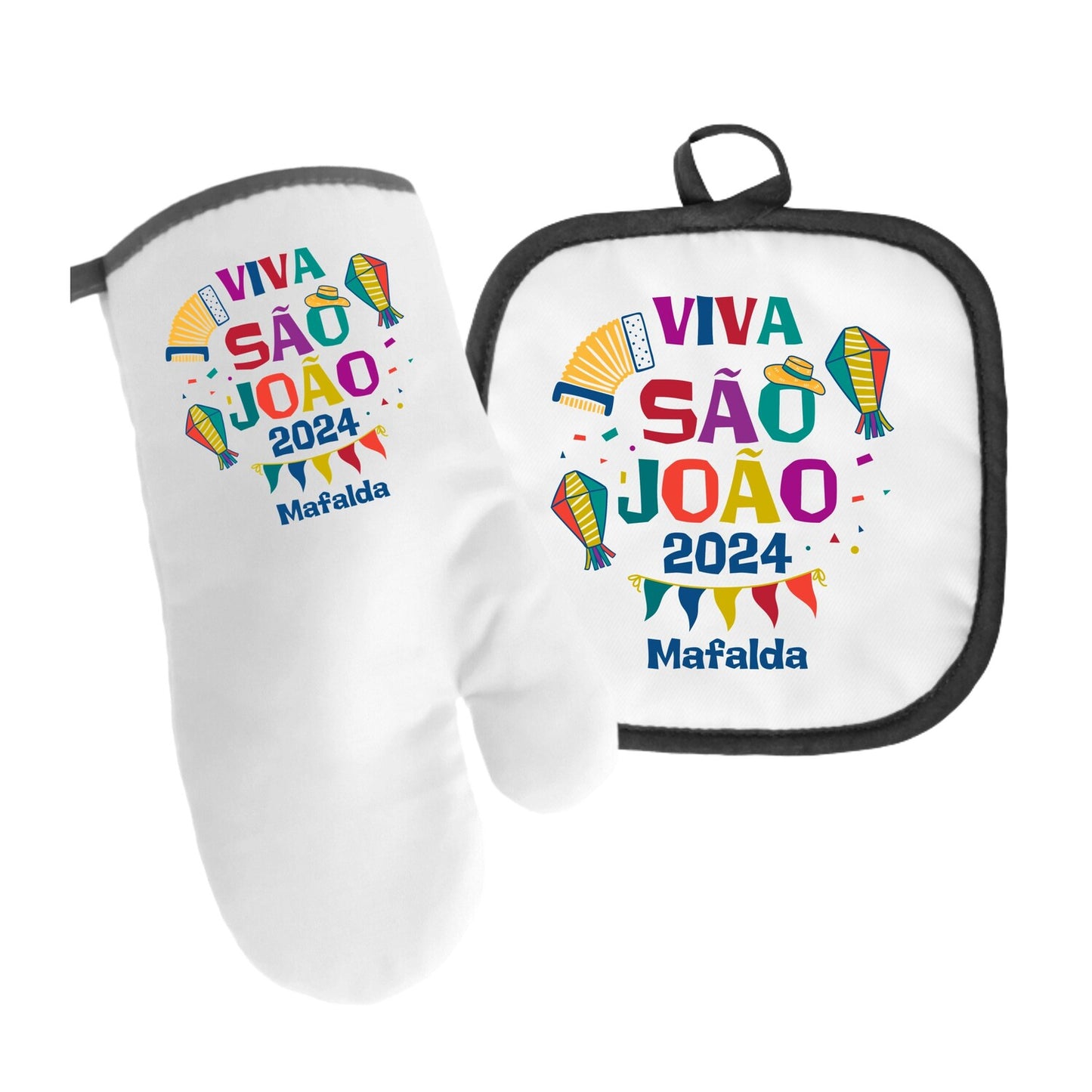 Avental e/ou Luva+Pega "Viva São João"