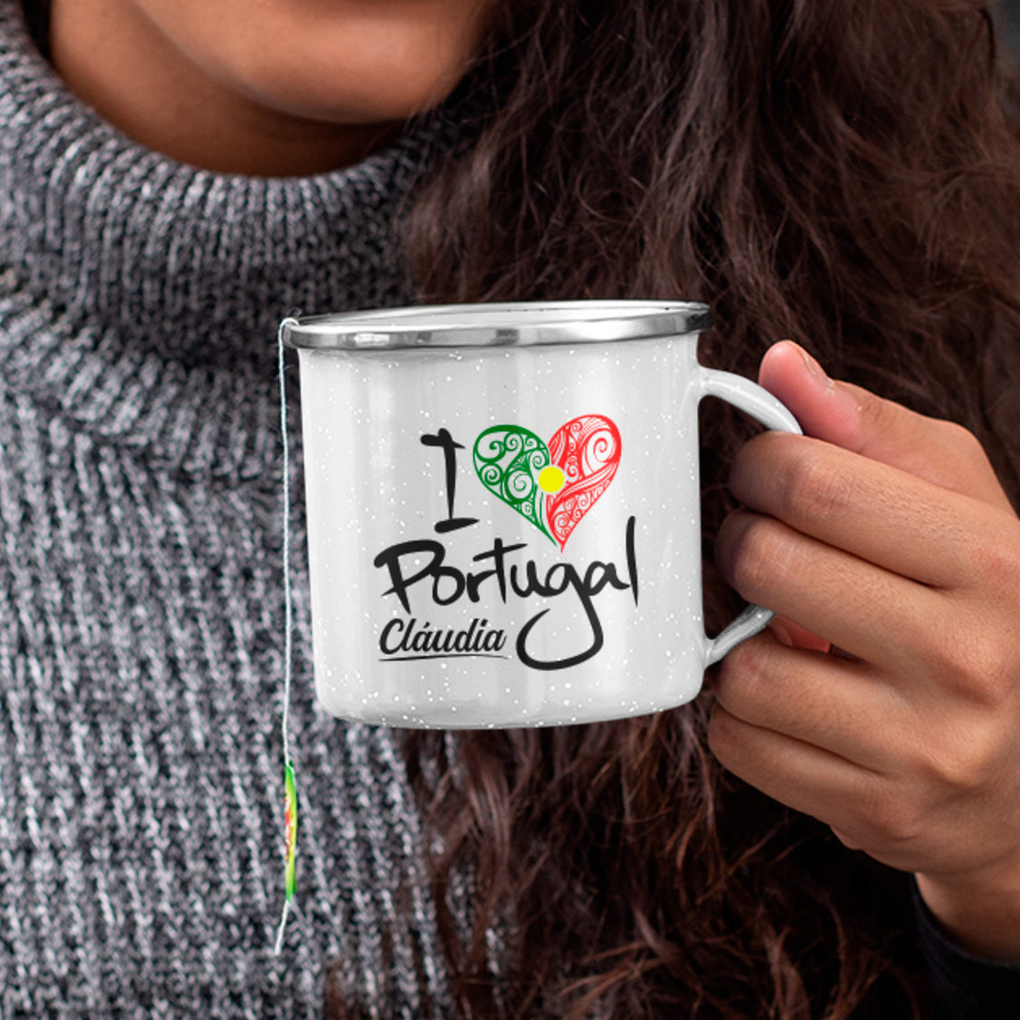 Caneca de Esmalte "I Love Portugal"