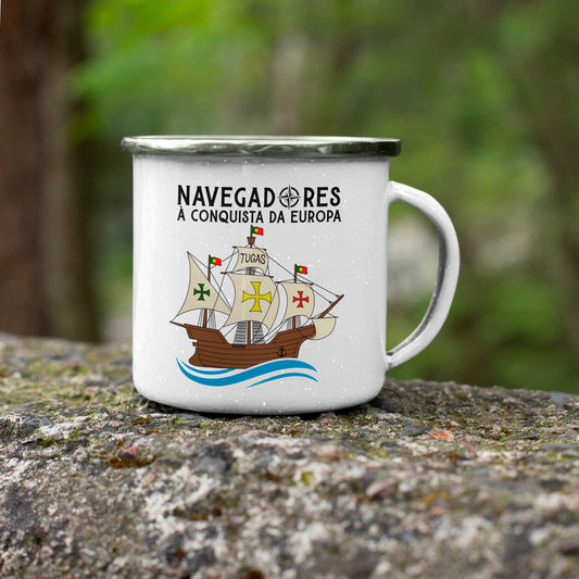 Caneca de Esmalte "Navegadores à conquista da Europa"