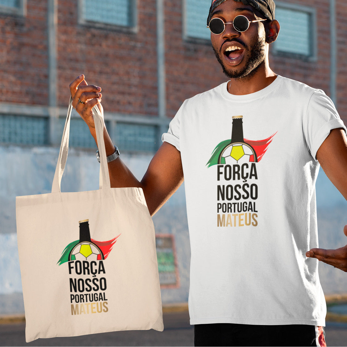 T-shirt e/ou Saco de Pano "Força nosso Portugal"