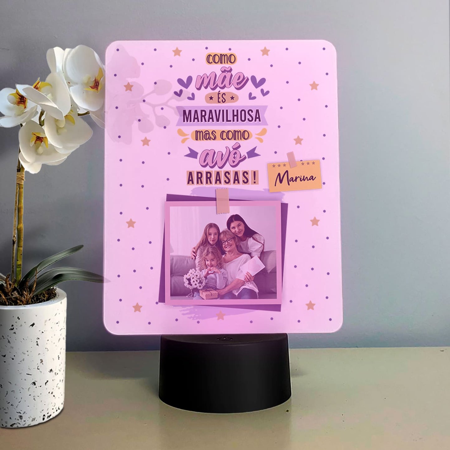 Moldura com LED "Como Avô-Avó Arrasas"