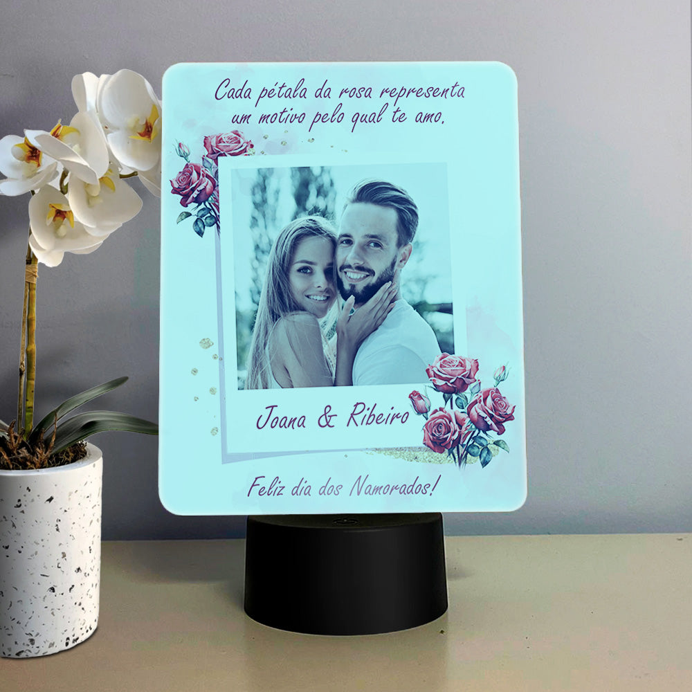 Moldura com LED "Bouquet de Rosas"